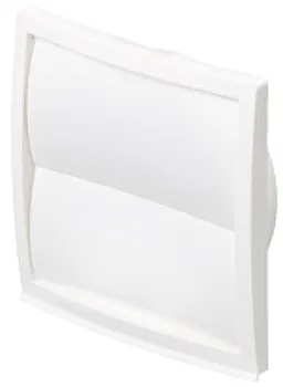 Clapetă gravitaţională ventilație, sistem 125, plastic, alb