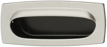 Mâner încastrat, inox, cu cant drept la exterior, interior oval