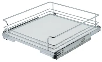 Extensie interioară pentru dulap corp inferior, Montare după front, ghidat pe rulment rolă, raft