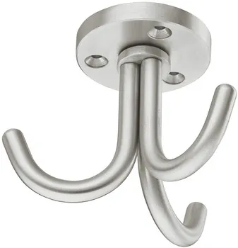 Cuier, Inox, cu 3 cârlige, montaj pe tavan