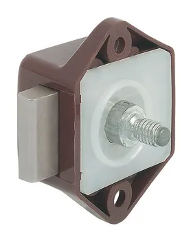 Broască pentru înșurubat cu zăvor cu arc, Push-Lock Mini, distanţa între placa frontală şi axa butuc