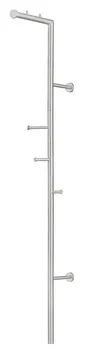 Poliţă de garderobă, Inox, cu 3 cârlige, montaj pe perete