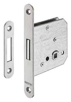 Încuietoare îngropată cu zăvor fix, pentru uşi cu balamale, Startec, baie/WC, distanţă între placa f