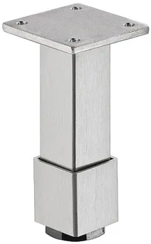 Picior pentru mobilă, cu reglare pe înălțime și colier, inox
