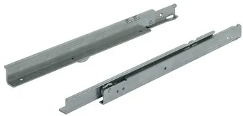 Glisiere cu role, extensie parţială, Sarcină până la 100 kg, inox, pentru montaj pe suprafaţă