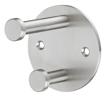 Cuier, Inox, cu 2 cârlige, rozetă circulară