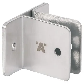 Cubicle - suport panou fixare perpendicular pe perete sau panou, tip "T", inox mat