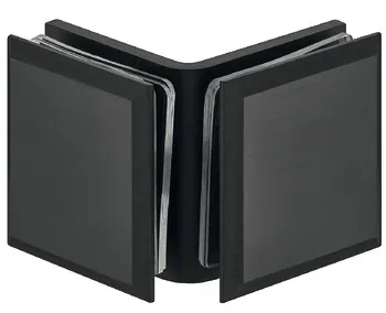 Clemă pentru sticlă, pentru fixare sticlă-sticlă, front din sticlă 90°