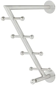 Suport de garderobă, Inox, cu 8 cârlige, montaj pe perete