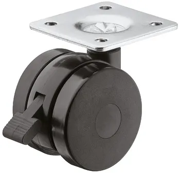 Rolă dublă, Capacitate portantă de 100 kg, oscilare liberă, cu frână