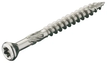 Șurub de montaj podea, Cap bombat înecat, TS, cu filet parțial cu punct de găurire, inox