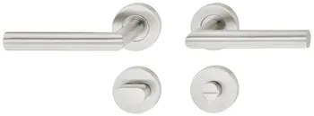 Set mânere cu rozetă pentru uşi de interior sau uși tehnice, Inox, Häfele Startec LDH 2171, zone rez