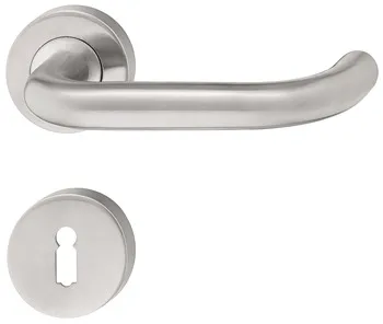 Set mânere de uşă, inox, formă de U, rozetă
