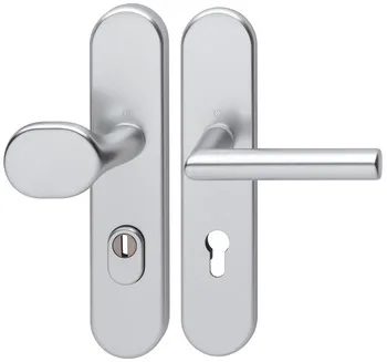 Set mânere de uşă, Aluminiu, Hoppe, Amsterdam 86G/3332ZA/3310/1400 categorie de rezistență la impact