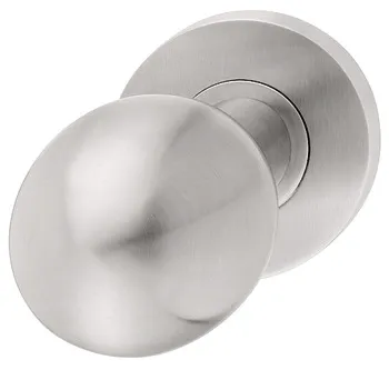 Mâner rotund ușă, inox, Startec, capăt sferic pe rozetă