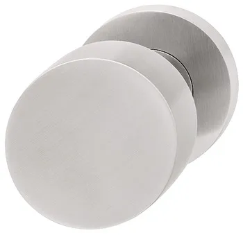Mâner rotund ușă, inox, Startec, mâner rotund plat pe rozetă