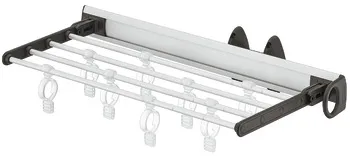 Cuier multifuncţional, extensibil şi rabatabil, pentru 32 de cravate, 4 perechi de pantaloni sau 4 f