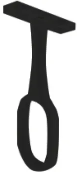 Suporturi de mijloc pentru bară de haine, pentru bară de haine OVA 30 x 15 mm