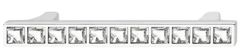 Mâner pentru mobilier, mâner cu bază, aliaj de zinc, cu inserții de cristal