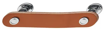 Handle steel chr.pol.leat.br.132x26x29mm