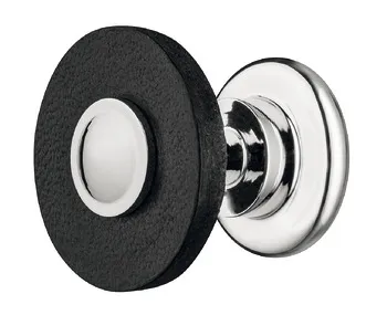 Knob steel chr.pol.leat.anthr. 29x29mm