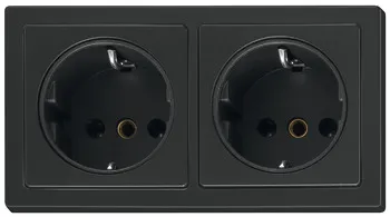 2-gang socket black/black GST18