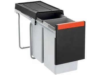 Waste bin black 2x15Ltr