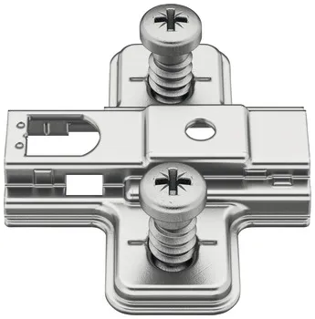 Plăcuță de montaj pentru balamale Häfele Metalla 110/310 SM CLIP, în cruce, fixare cu euroșuruburi