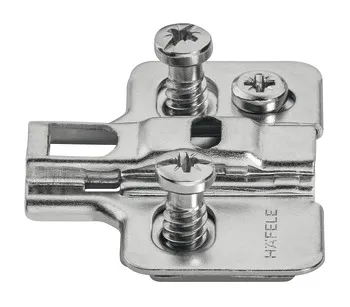 Plăcuță de montaj pentru balamale Häfele Metalla 110/310 SM CLIP, cu excentric și euroșuruburi prem