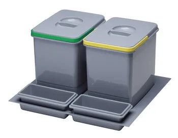 Coșuri colectare gunoi menajer / compartimentare detergenți, înălțime totală H = 230 mm, montaj în s