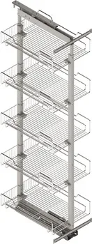Coloană culisantă model Classic cu 5 coșuri, amortizare integrată, extragere totală, H 1900-2300 mm,