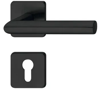 PC hdl.set 8 flat escutcheon st.st.schw.