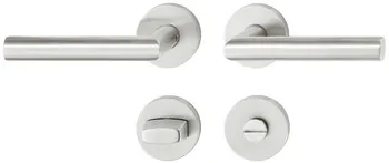 WC hdl.set 8 flat escutcheon st.st.matt
