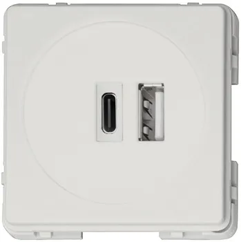 Stație de încărcare cu USB, Modul, 2 prize, 230 V