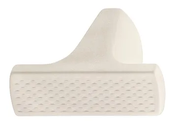 Knob zi. oyster white struc. 41x26mm