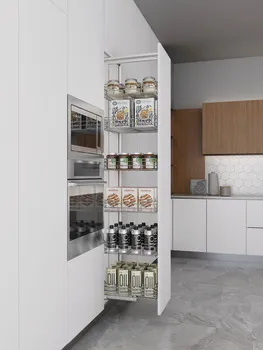 Coloană culisantă Häfele Classic Premium cu 6 coșuri, amortizare integrată, extragere totală, capac