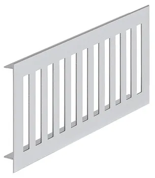Grilaje de aerisire, Canturi drepte, aluminiu, cu flanșe netede
