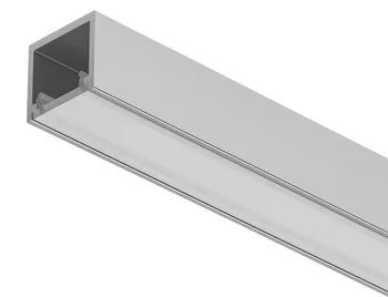 Häfele Loox5, Profil 2102 pentru bandă LED lățime 8 mm, montaj aplicat, aluminiu, capac difuzor alb
