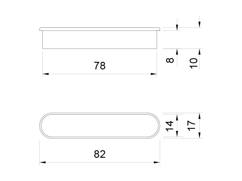 Desen tehnic cu dimensiuni — Mâner 085