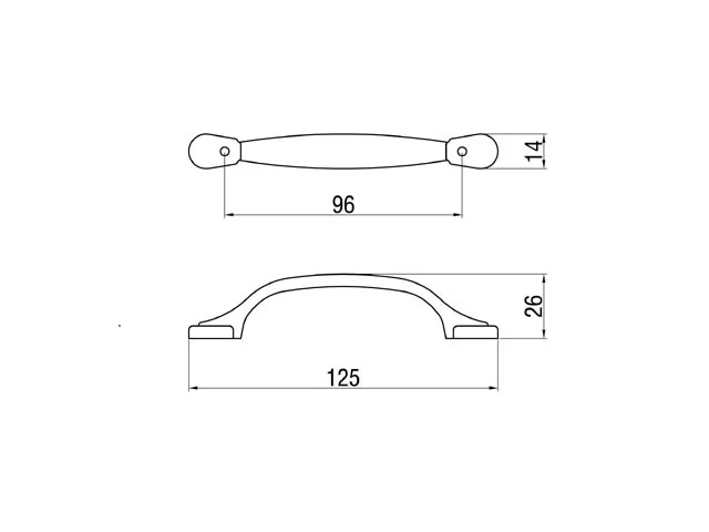 Desen tehnic cu dimensiuni — Mâner 133