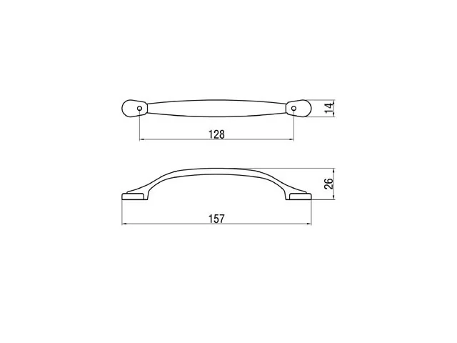 Desen tehnic cu dimensiuni — Mâner 133