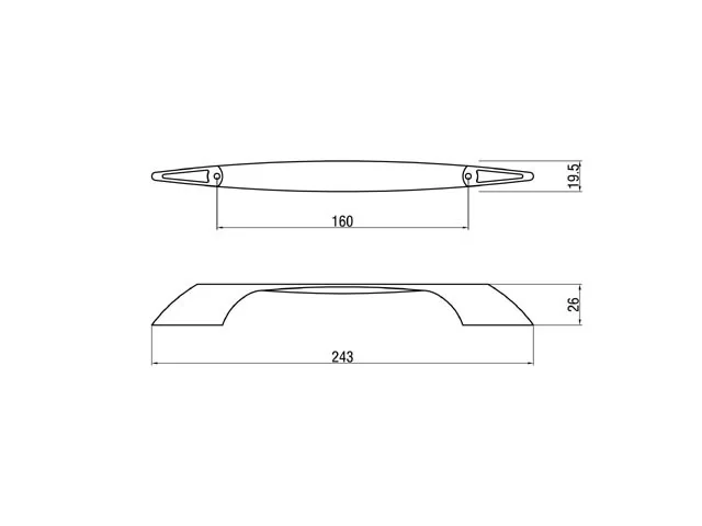 Desen tehnic cu dimensiuni — Mâner 153