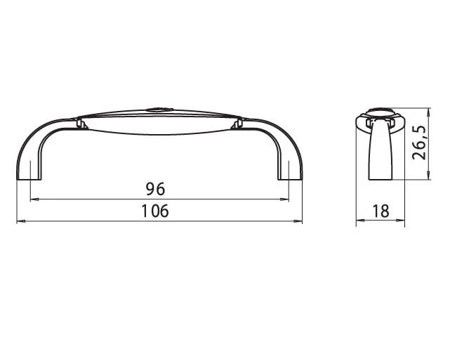 Desen tehnic cu dimensiuni — Mâner 1898–106