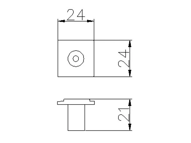 Desen tehnic cu dimensiuni — Mâner 2075–93