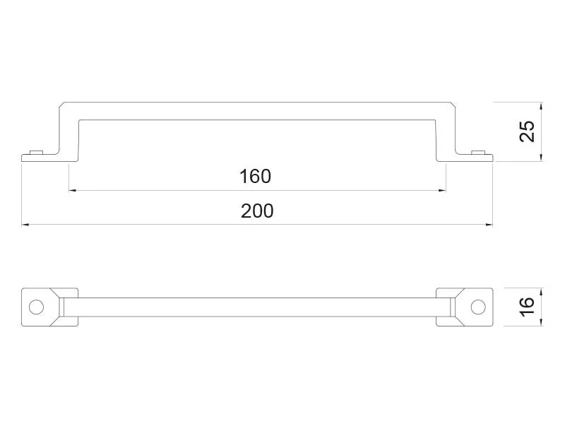 Desen tehnic cu dimensiuni — Mâner 218 / 226