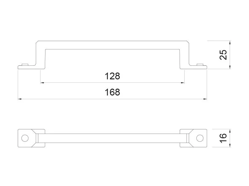 Desen tehnic cu dimensiuni — Mâner 218 / 226