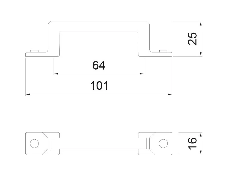 Desen tehnic cu dimensiuni — Mâner 218 / 226