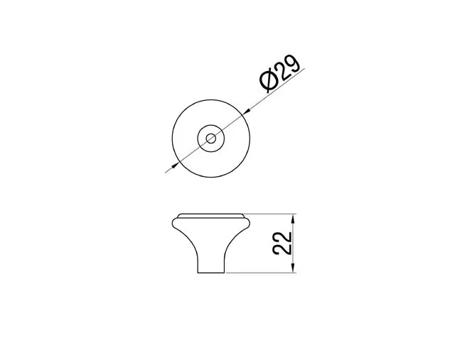 Desen tehnic cu dimensiuni — Mâner 229