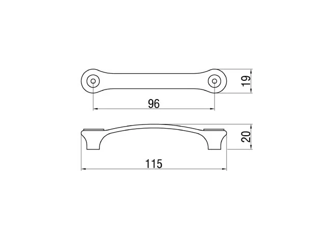 Desen tehnic cu dimensiuni — Mâner 229