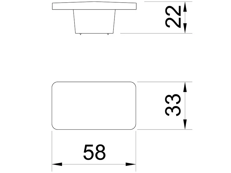 Desen tehnic cu dimensiuni — Mâner 2411–58